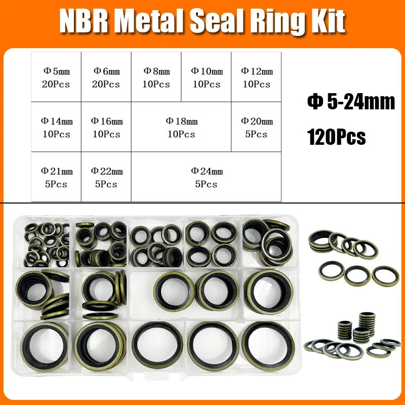 High-Pressure Hydraulic Pipe Seal Washer with Rubber Metal Shim and NBR Gasket O-ring