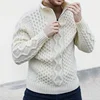 New Autumn and Winter Style European and American Men's Hooded Knitted Solid Color Long-sleeved Fashionable Single-wear Sweater. 1