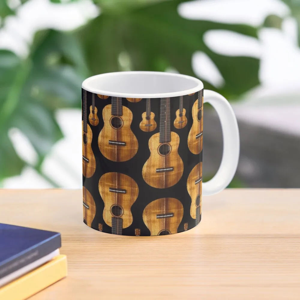 

Ukuleles: Ukes on Black Coffee Mug Mug Coffee Cups Of Coffee Tea Cups