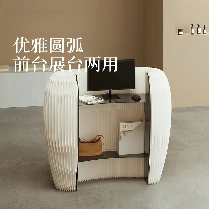 Modern simple commercial paper office reception desk clothing store convenience small bar exhibition information desk