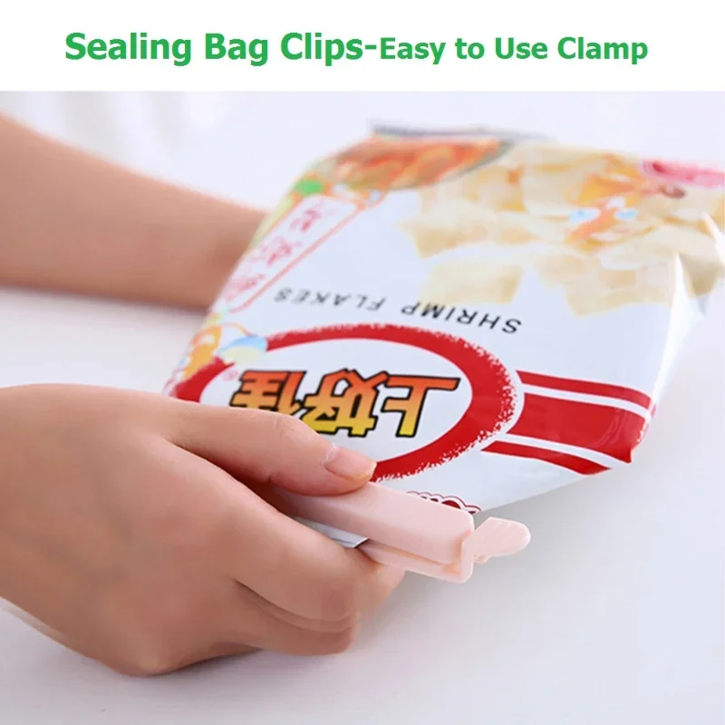 10PCS 가방 클립 식품 스낵 밀봉 클립12/15.5cm 휴대용 주방 보관 액세서리 도구 탄성 버클 패키지 가방 클램프