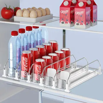 Drink Organizer for Fridge,Self Pushing Fridge Drink Organizer,Automatic Drink Dispenser for Fridge