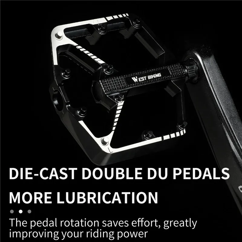 WEST BIKING DU Bearing Bicycle Pedal Anti-slip Cycling Pedal Ultralight Aluminum Alloy MTB Road Bike Pedal Bike Accessories