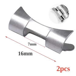Curved End Link Stainless Steel Watch Bracelet Connectors - Set of 2 (16mm)