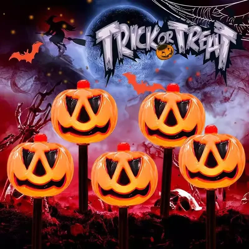 5 pièces/ensemble citrouille, fantôme solaire Halloween lumières extérieur étanche voie lumière jardin décoration de la maison lampe Halloween accessoires