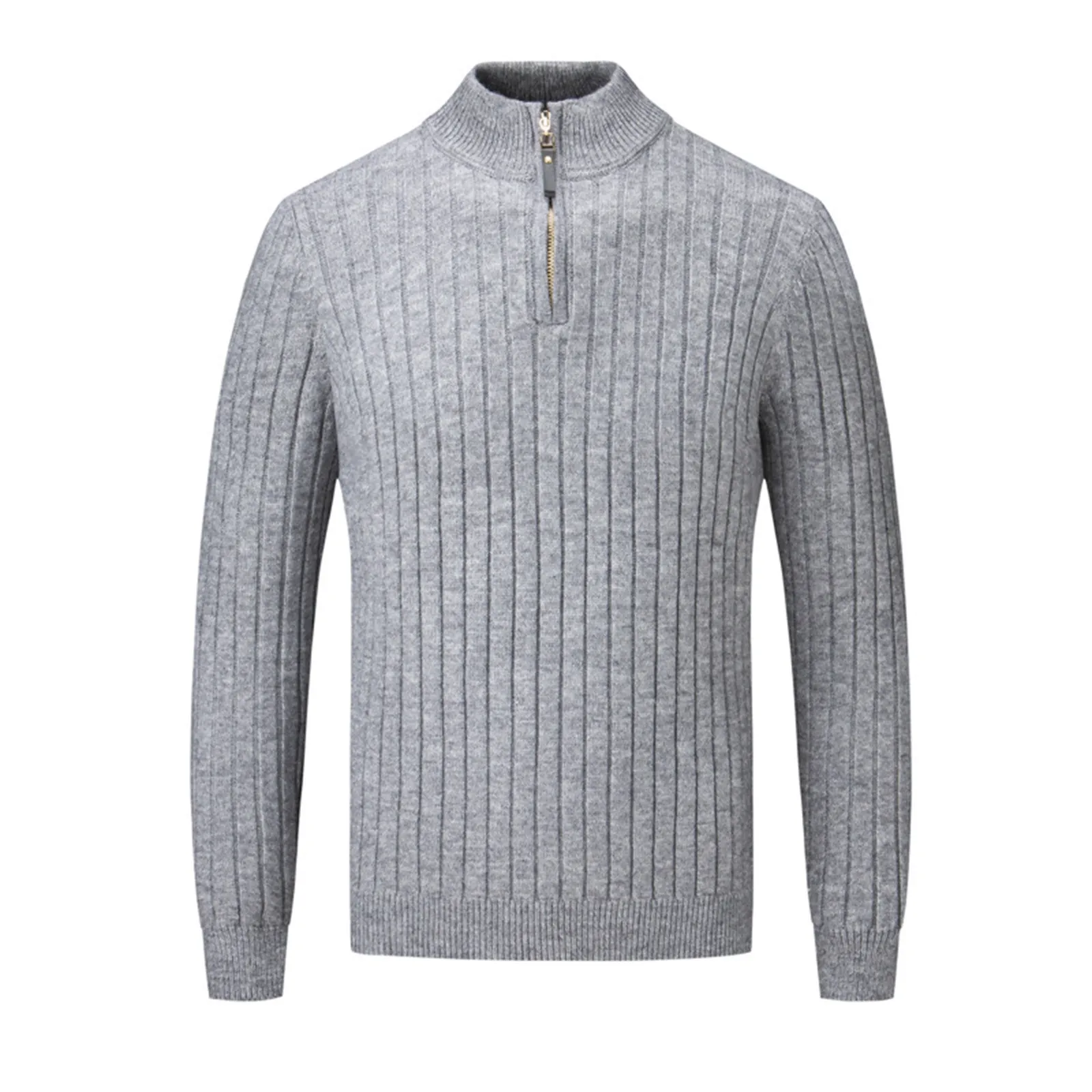 

Mens Quarter Zip Sweater Zipper Up Lapel Lightweight Turtleneck Knit Sweaters For Men With Ribbed Edge Boys Winter Coat