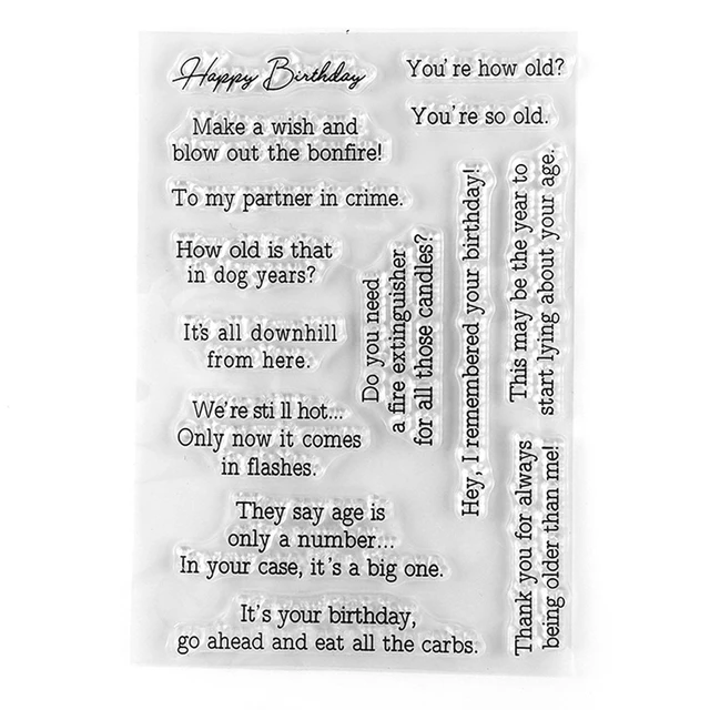 Birthday Sentiments Clear Stamps and Cutting Dies For DIY Craft Making Card Photo Album Scrapbooking Decoration Template Art Dec