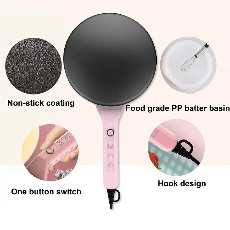 220V Electric Crepe Maker Pancake Machine Spring Roll Machine Home Non-Stick Electric Frying Pan Multi-functional Cooking Tools 5