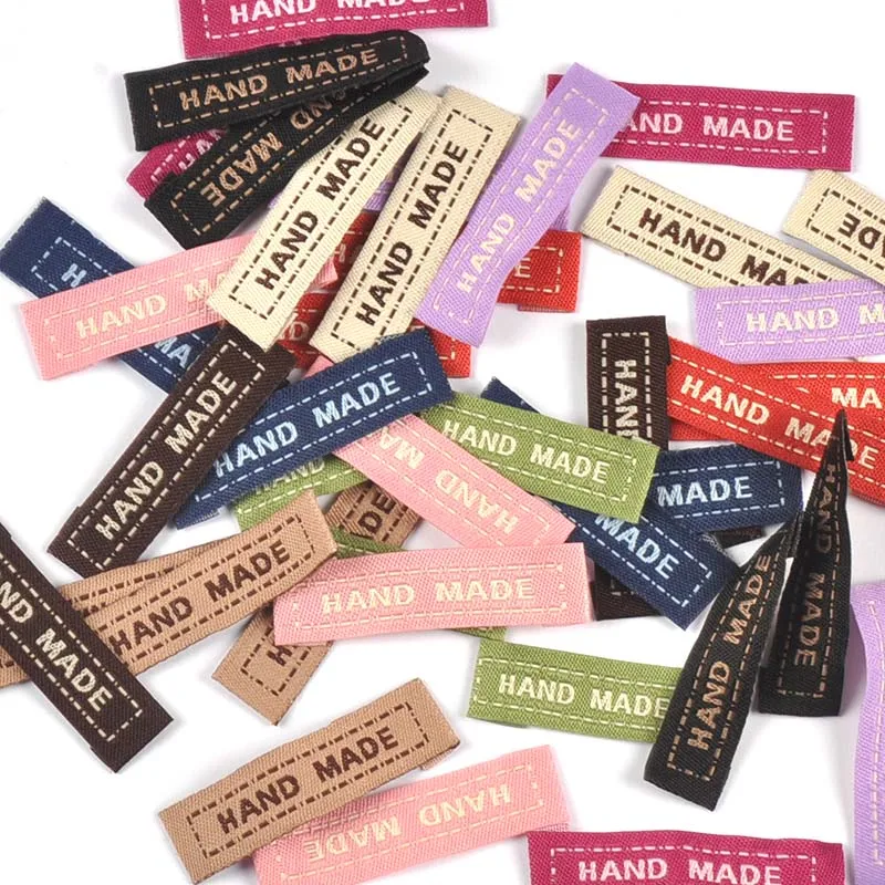 Description Picture 5 of item50pcs 45x13mm New Colorful Embroidery Labels Garment Accessories DIY Bag Shoes Clothes Washable Care Tag Hand Made Sewing Crafts