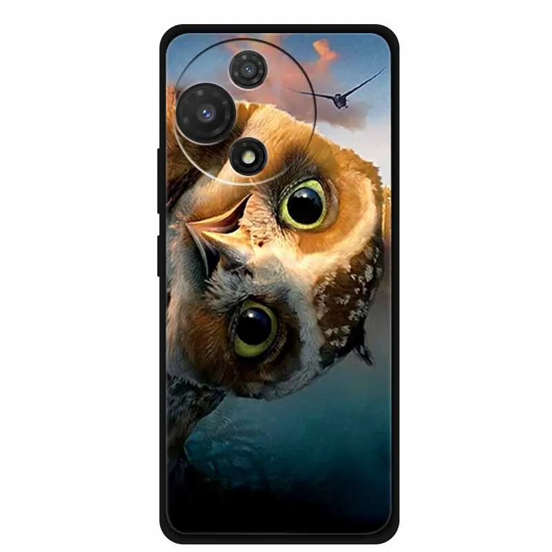 Black Soft Silicone TPU Phone Case with Cool Wolf Design - Shockproof and Protective Cover