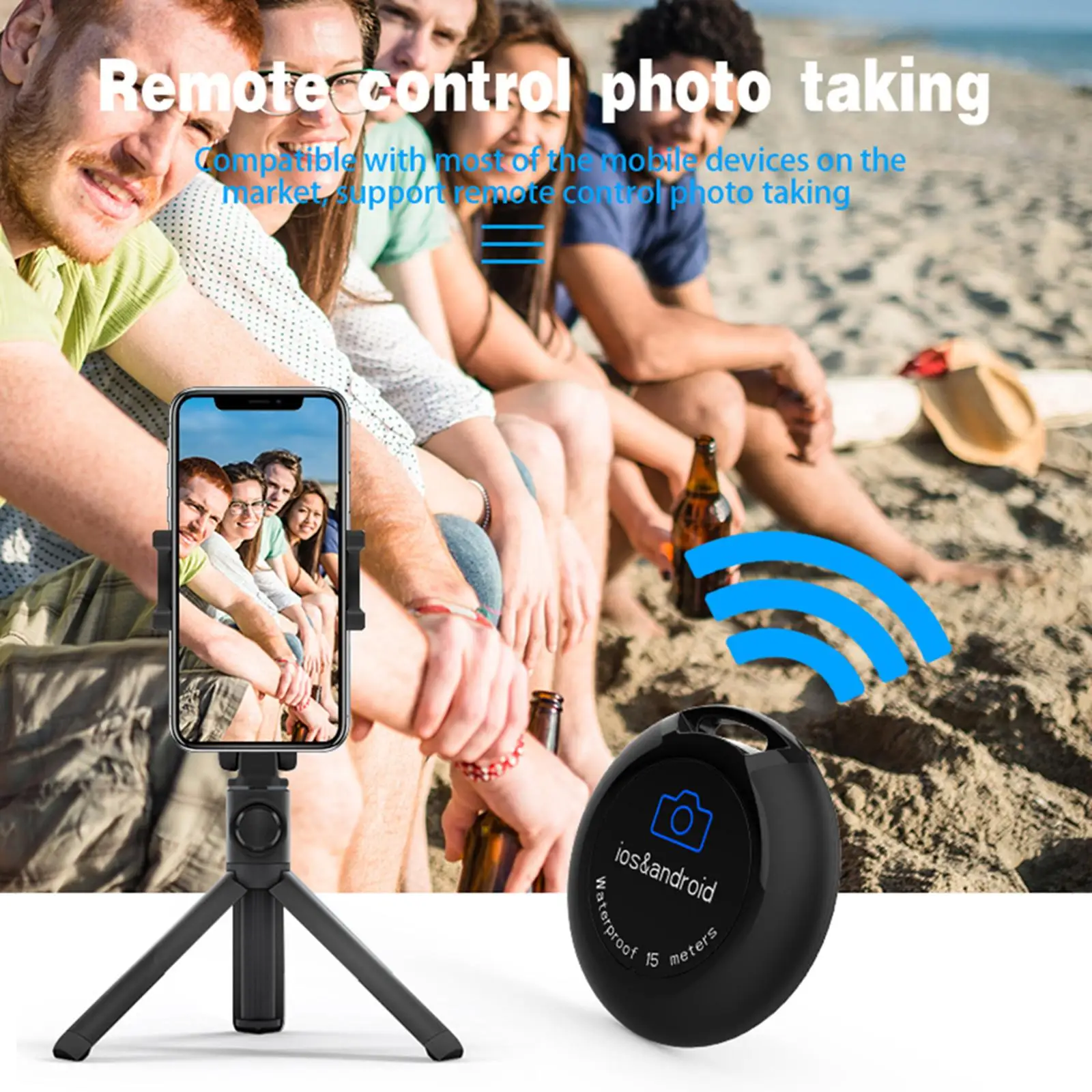 Waterproof Bluetooth Remote Control Button Strong Suction Mini Selfie Artifact Photo Taking Hotel Travel Smartphones