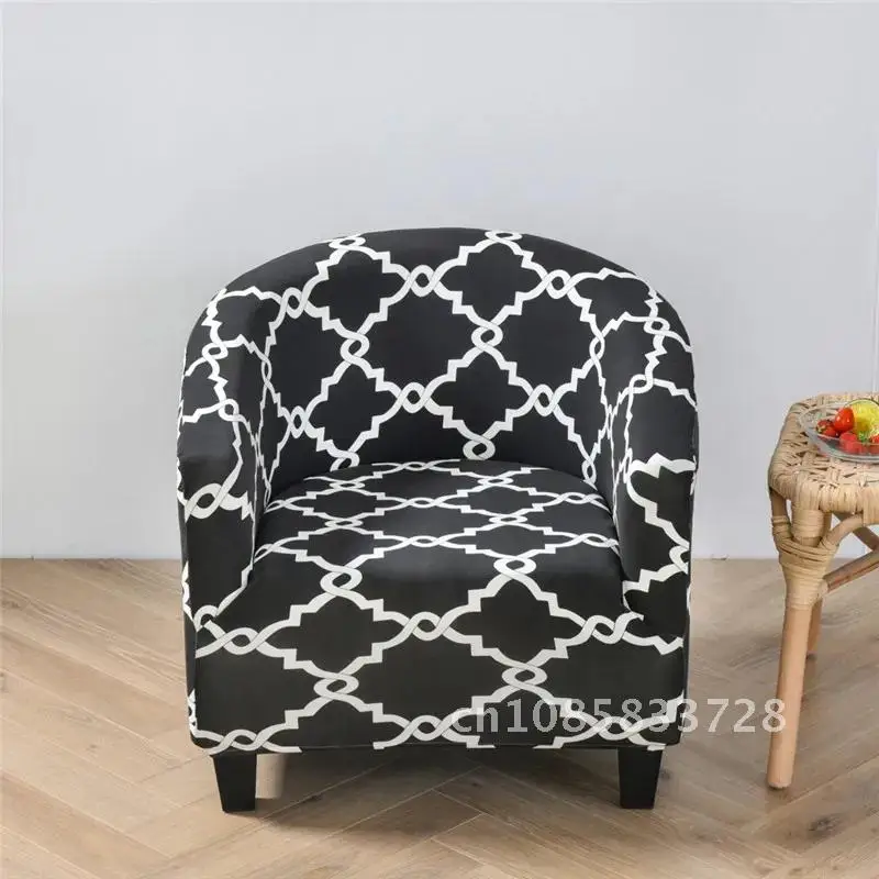 

Round Single-seater Chair Cover Arc-shaped Stretch Sofa Cover Non-slip 1-seat Chair Covers for Hotel Internet Cafe Club Bar