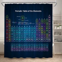 Periodic Table Shower Curtain Modern Fun Chemistry Elements For Students Home Decor Polyester Fabric Bathroom Curtain With Hooks 2