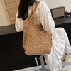 Fashion Women Rattan Tote Bag Luxurious Designer Shoulder Handbag Large Capacity Wicker Women Shopping Handbag Trend Straw Bag 3