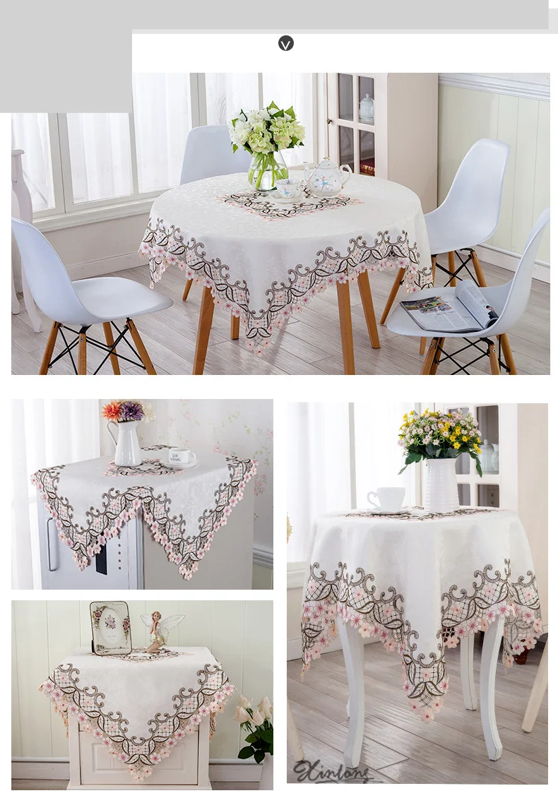 European style polyester coffee table tablecloth, dining table cloth, chair cushion, chair cover, table cloth, dustproof_voghion.com