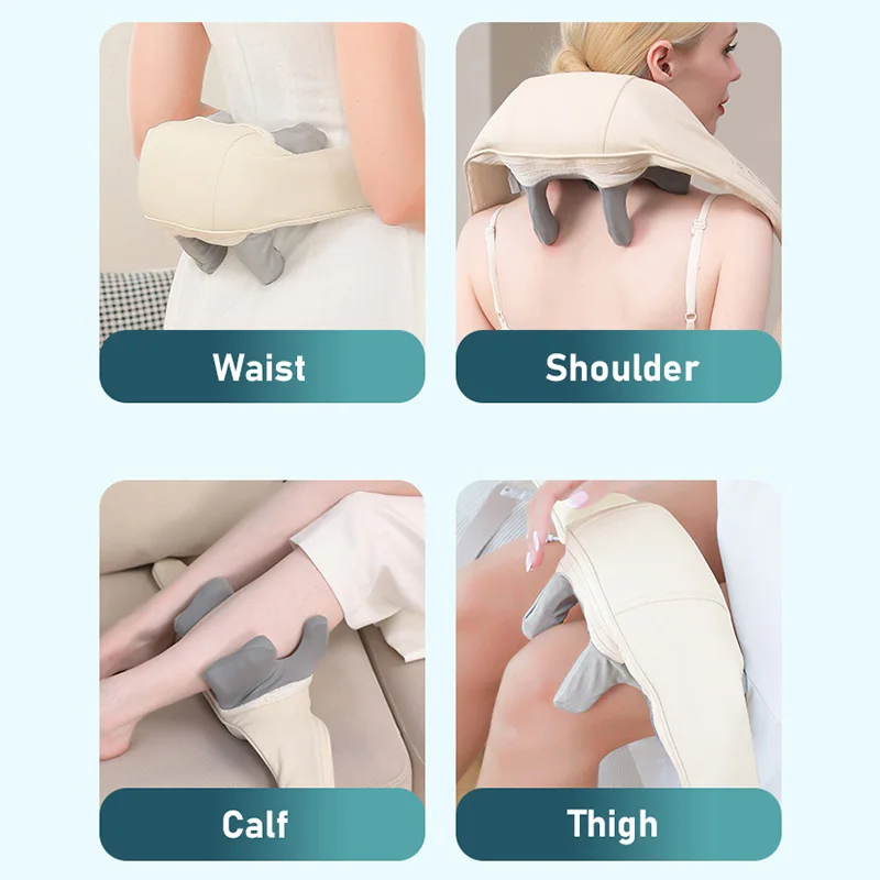 Breo Shiatsu Neck & Back Massager With Heat 3d Deep Kneading Pain Relief  Shoulder Massage Electric Pillow For Neck Leg Foot - Massage Shawl -  AliExpress