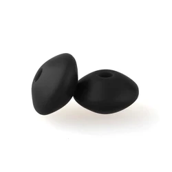 Silicone Lentil Spacer Beads - 20PCS (10 Smokey Black)