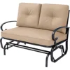 Outdoor Rocking Chair with Cushion Glider Bench for 2 Person, Seating Loveseat Steel Frame for Porch, Patio, Garden 1