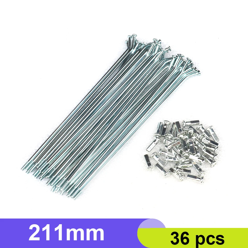 36pcs/Lot Electric Bicycle 8G Diameter 3.5mm Length 200mm 205mm 210mm 215mm 221mm 225mm 237mm 245mm Spokes + Nipples