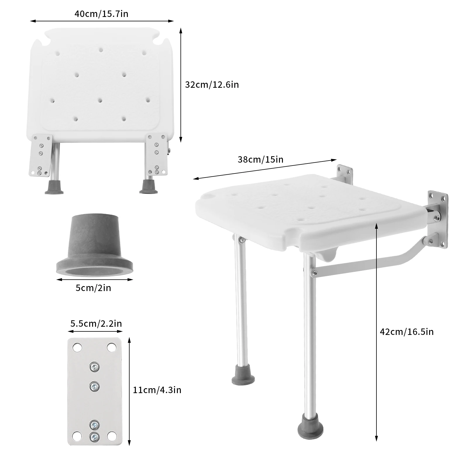 Adjustable Shower Seat Wall Mounted For Elderly