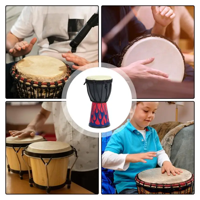 Djembe Drum Goatskin Drumhead Vintage Portable Professional Handcrafted Goatskin Arabic Drum For Birthday New Year Kindergarten