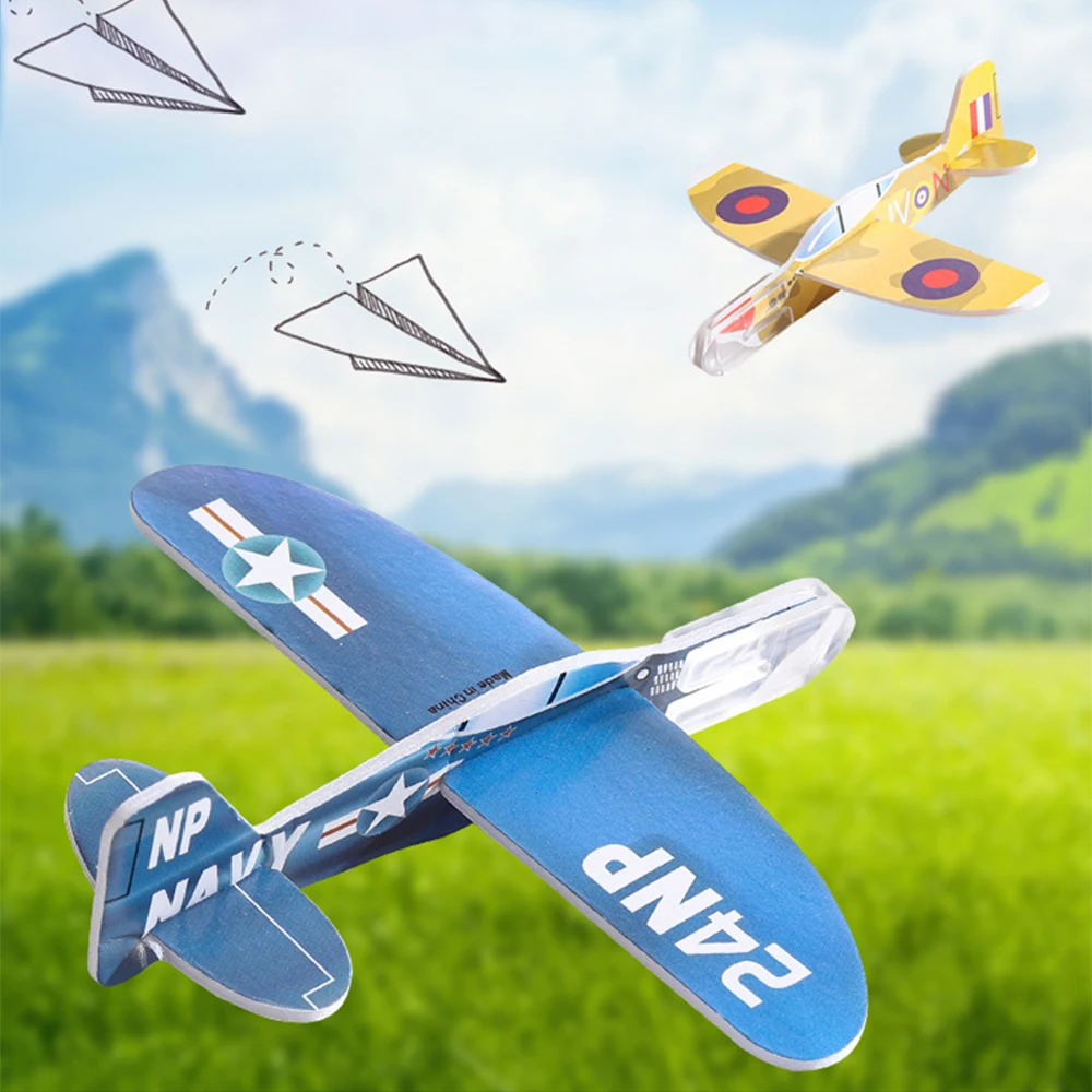 Foam Glider Planes - DIY Hand Tossed Flying Airplane Toy for Boys' Birthday Party Favors and Outdoor Fun
