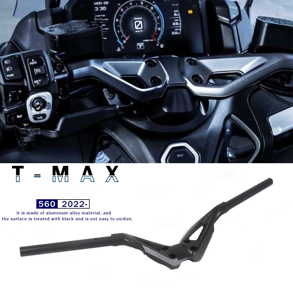 

New Motorcycle CNC Handlebar Steering Handle Bar Black Kit For YAMAHA T-MAX560 T-MAX 560 TMAX560 TMAX 560 2022 2023 2024