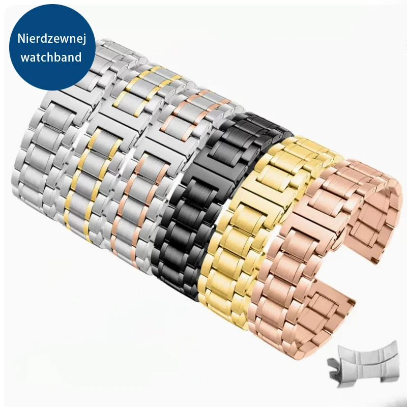 Cinturino In Acciaio Inossidabile Di Alta Qualità Per Casio Tissot Seiko Citizen Metal Flat/Curve End Strap Bracciale Catena Dell'Orologio 20Mm 22Mm