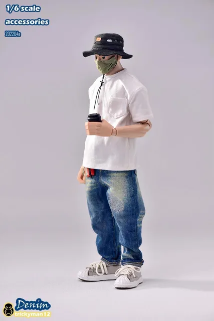 trickyman12 1/6 ストリート系 ファッション Trickyman12 1/6 Male Soldier Street Trend Hip Hop Denim