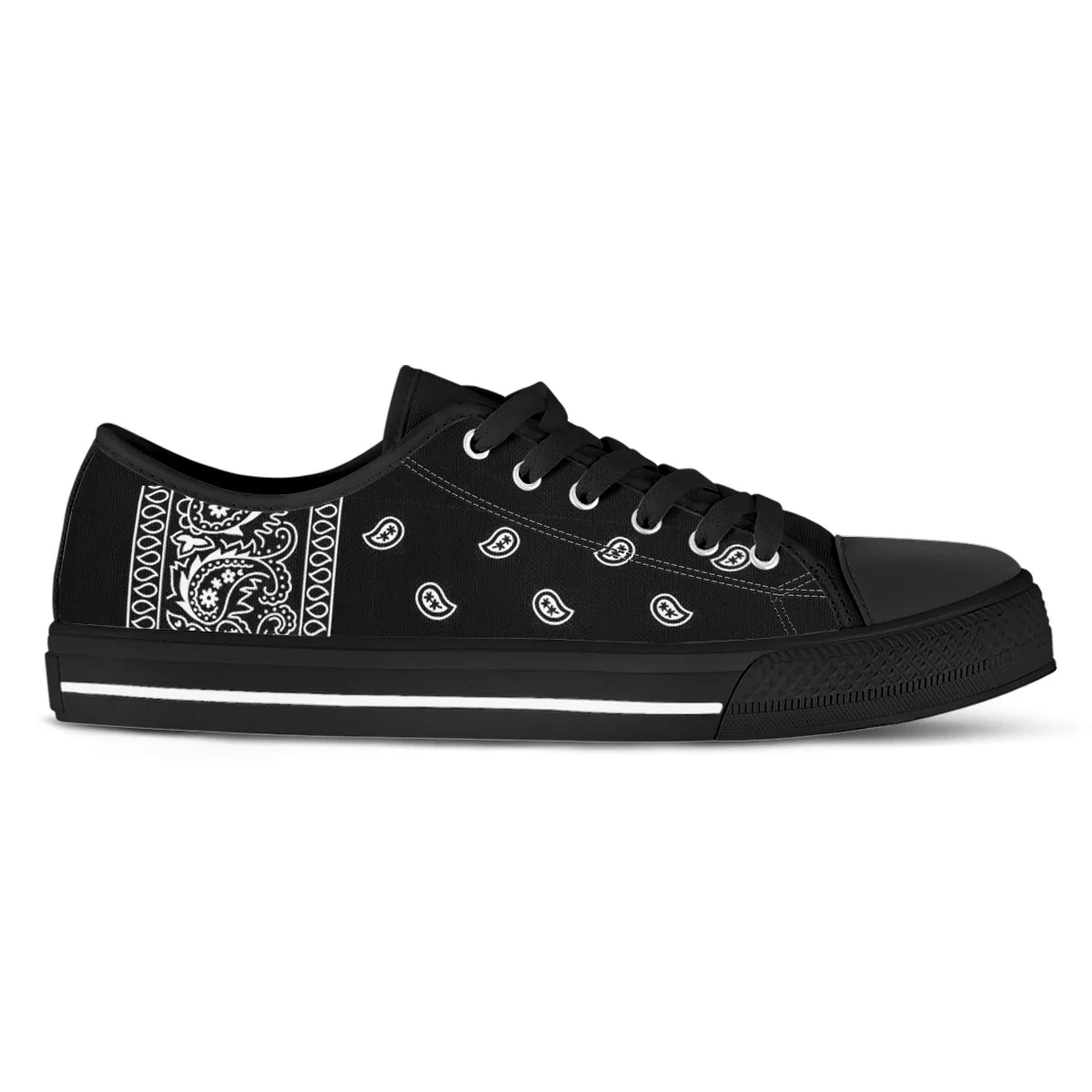 S Black Bandana Womens Sneakers Customized Flat Shoes High Quality Gifts Art Her Fashion Casual Footwear Best Selling