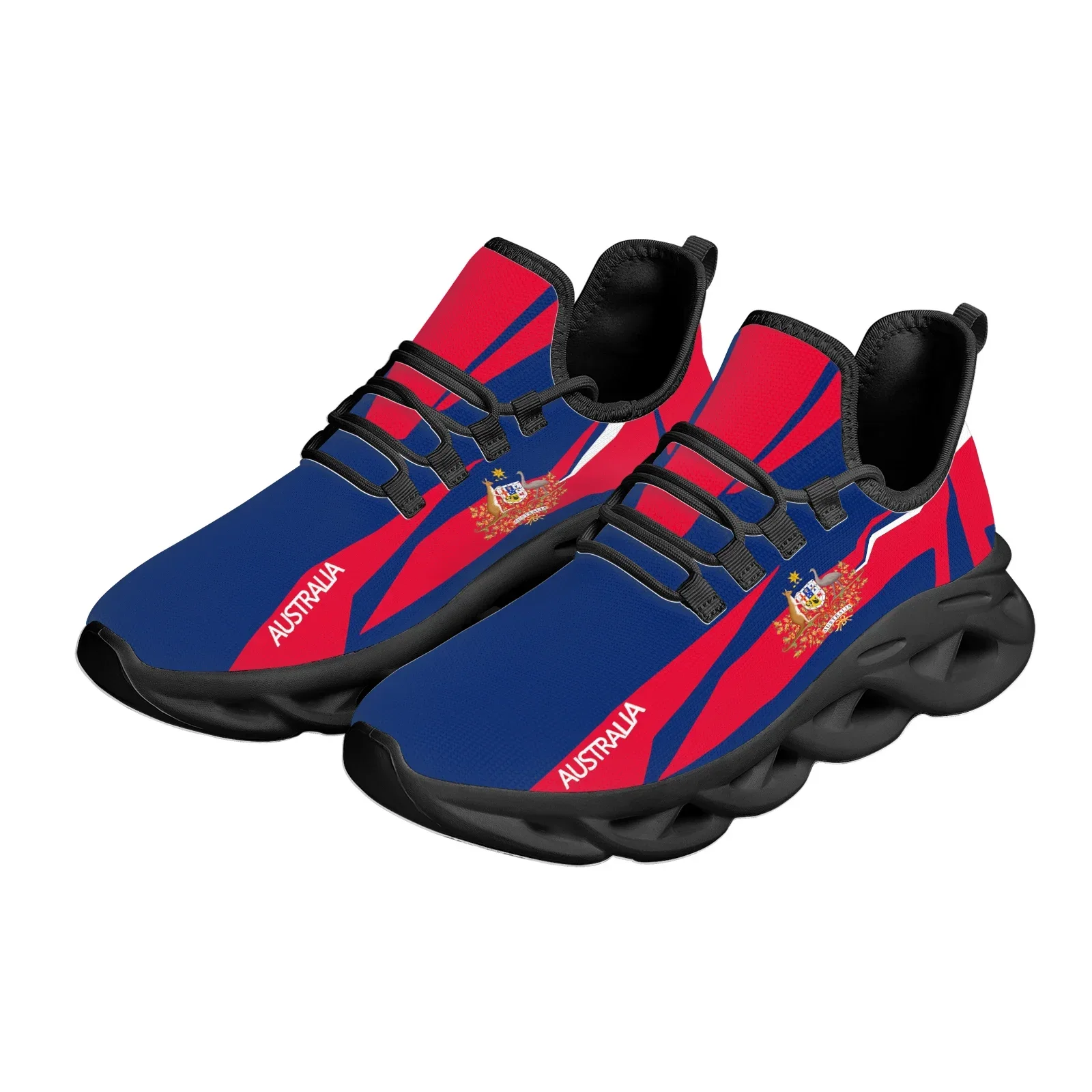 Australian Flag Print Breathable Mesh Shoes Kangaroo Emu Design Casual Lace Up Sneakers Lightweight Comfortable Flats Footwear