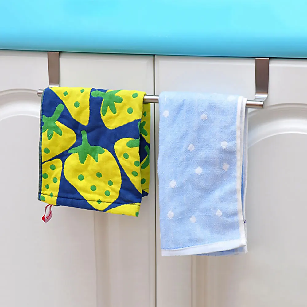 Bathroom Kitchen Cabinet Hand Towel Rack Over Door Towel Bar Hanging Holder