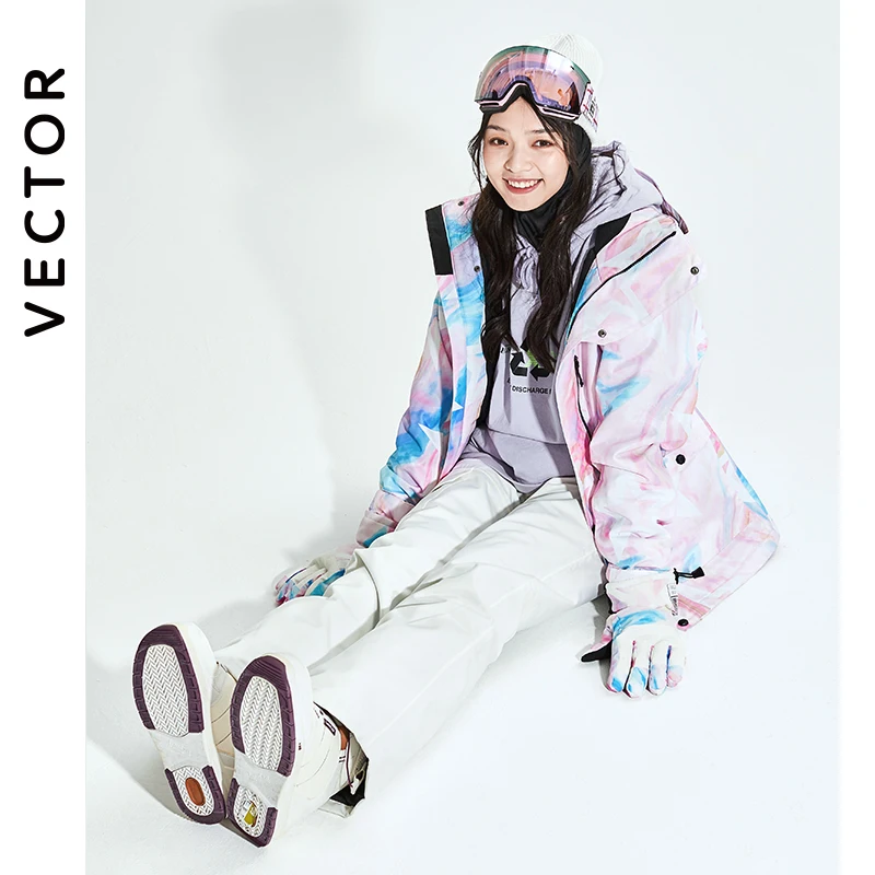 VECTOR Women Men Ski Jacket Ski Pants Winter Warm Windproof Waterproof Outdoor Sports Snowboard Coat Trousers ski jacket women ski pants