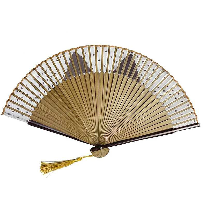 Fashionable Cartoon Cat Cloth Fans Japan Style Performances Hand Held Fans Popular Lovely Folding Bamboo Fan Wedding Party Gift