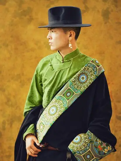 Chinese Style Men's Tibetan Retro Shirt Tang Suit Tea Artist Clothing