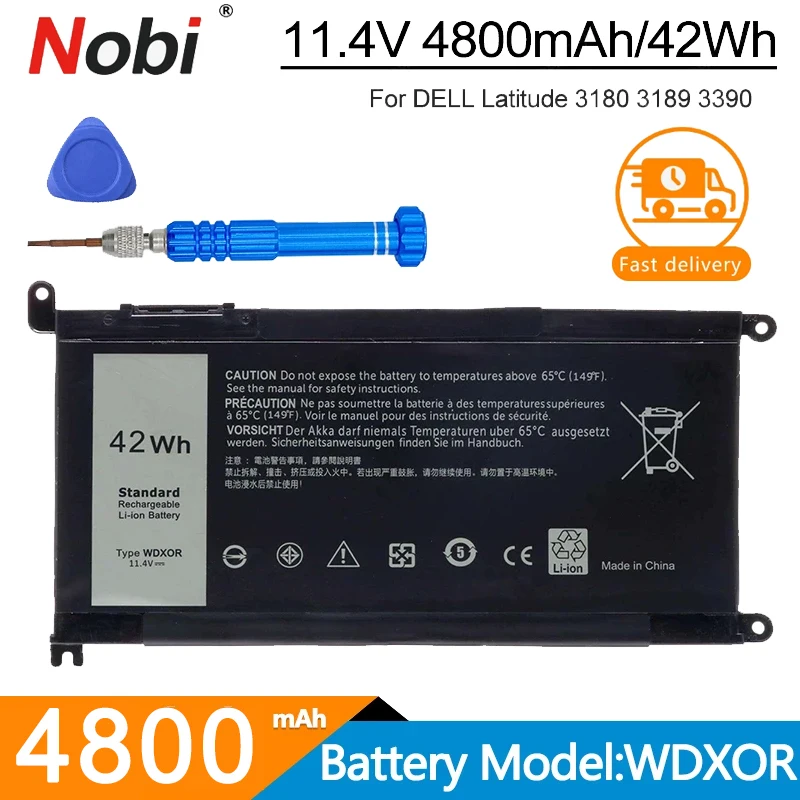 Batteria Per Laptop Nobi Wdx0R Per Dell Latitude 3180 3189 3390 Vostro 14 5468 15 5568 Inspiron 13 5379 17 5767 5770 Strumenti Gratuiti