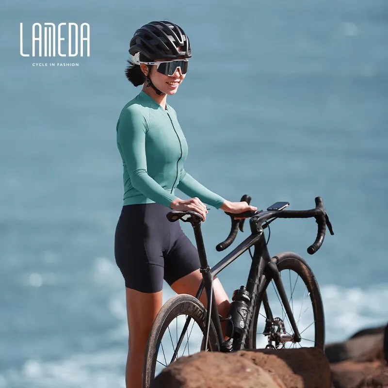 Lameda Women's Long Sleeve Cycling Jersey Professional Sport Bicycle Clothing For Spring Autumn Mtb Road Bike Tight Fit Top