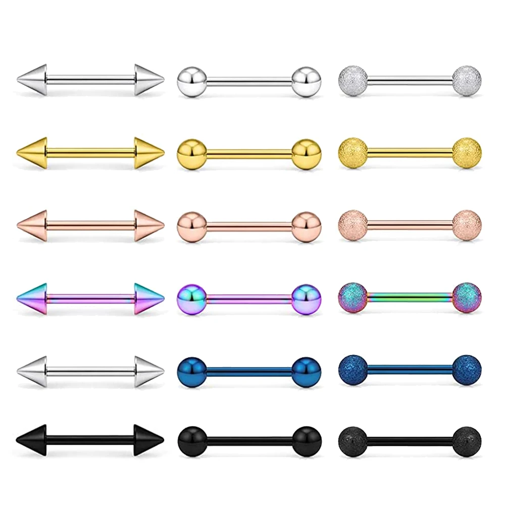 14G Tongue Rings Surgical Steel Straight Barbell Nipplerings Nipple Ring  Body Piercing Jewelry Long Barbell Bridge Tongue Rings| | - AliExpress