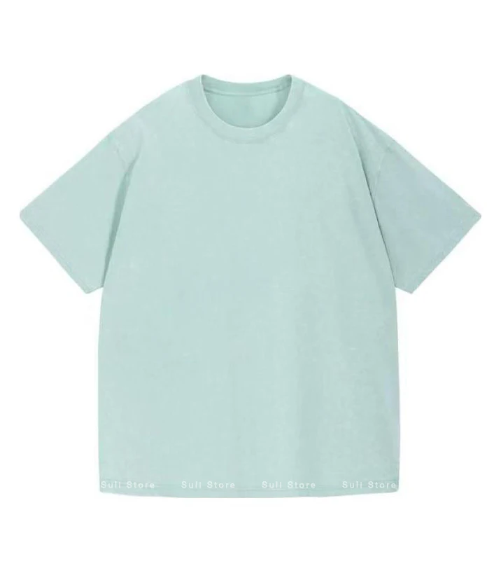 Vintage-Inspired Heavyweight Solid Color Oversized T-Shirt - Unisex Summer Streetwear