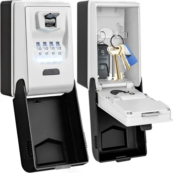 Key Lock Box Wall Mount Outdoor Combination Lock Box with Light Up Dials Waterproof Key Safe Large Capacity Realtor Lock Box ﻿ 1