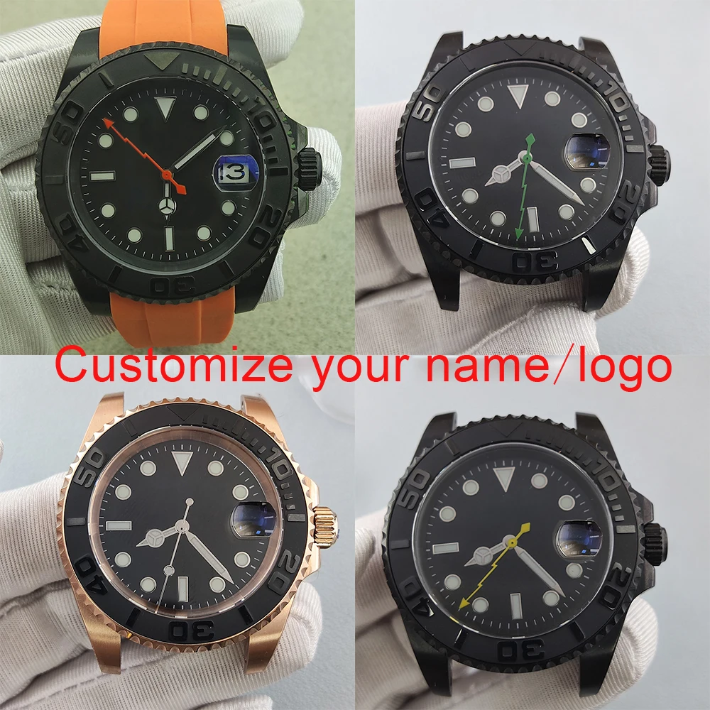 

40mm NH35 watch Accessories NH35 case men's stainless steel case sapphire glass diving watch waterproof automatic machine