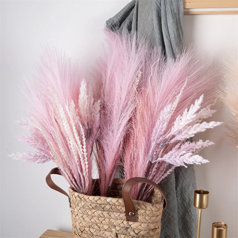 Fluffy Cream Pampas Grass Bouquet 55cm Artificial Plants Boho Hoom
