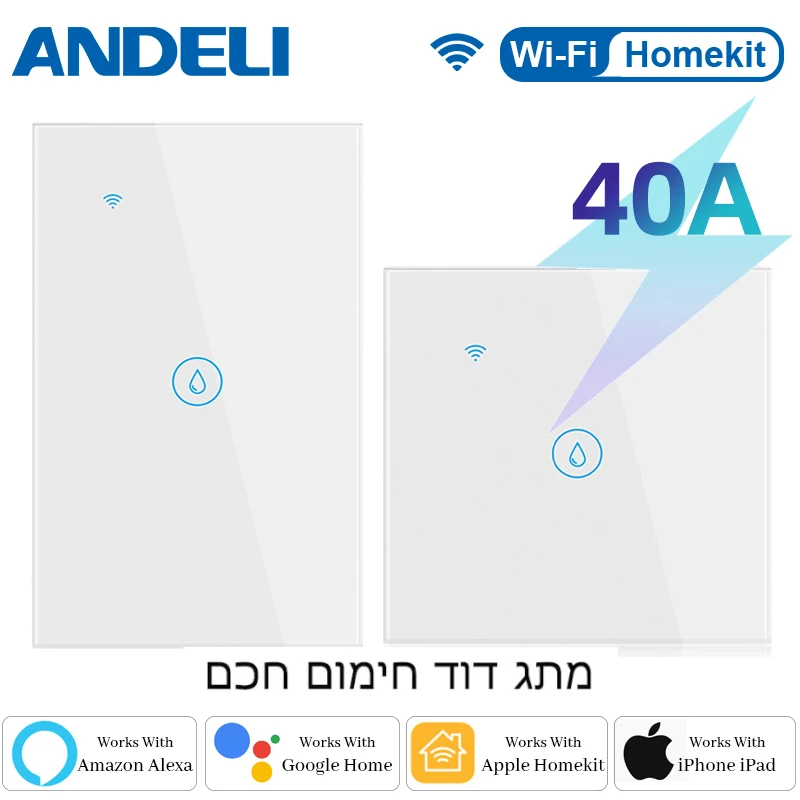 ANDELI สมาร์ทเครื่องทําน้ําอุ่นสวิทช์ 8000W 40A EU/US WIFI Touch Sensor หม้อไอน้ําใช้งานร่วมกับ Apple Homekit Siri Voice Control 1