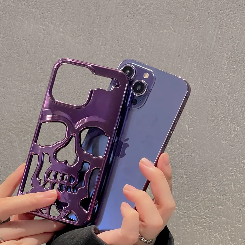 Plated Skull Case Cover For iPhone