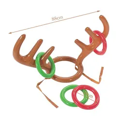 Festive Inflatable Reindeer Antler Ring Toss Game - Perfect for Holiday Fun and Christmas Decor 2023 (Christmas Game)