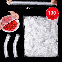 Saran – couvercle alimentaire jetable en plastique, sac de rangement de fruits et légumes, bol élastique, couvercle d'assiette, Organization de stockage de cuisine 1