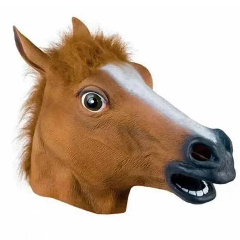 Party Funny And Funny Festival Horse Head Mask Headgear NEW Simulation Horse Head Mask Cosplay Costume