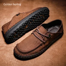 

Golden Sapling Men's Loafers Genuine Leather Casual Shoes Fashion Slip on Moccasins Classics Men Leisure Flats Comfortable Shoe