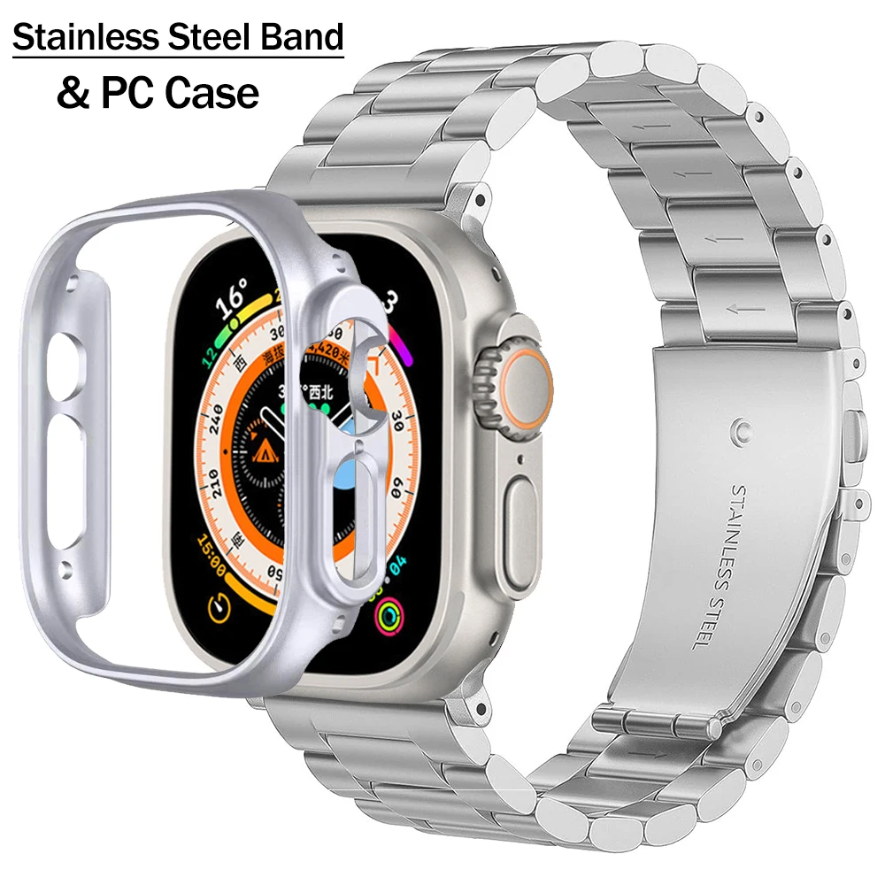 

Браслет из нержавеющей стали для Apple Watch 9 Ultra 2 49 мм 45 41 44 38 40 42 мм