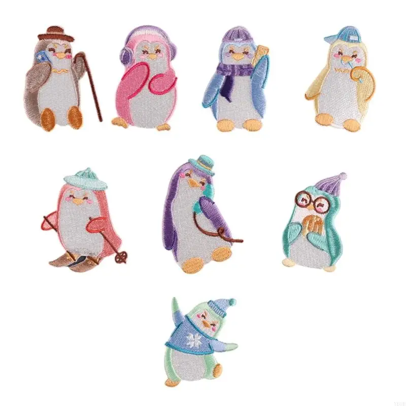 8 PCs Stickflächen Pinguine Eisen auf Flecken auf Flecken für Rucksäcke Y08E – Detail 10